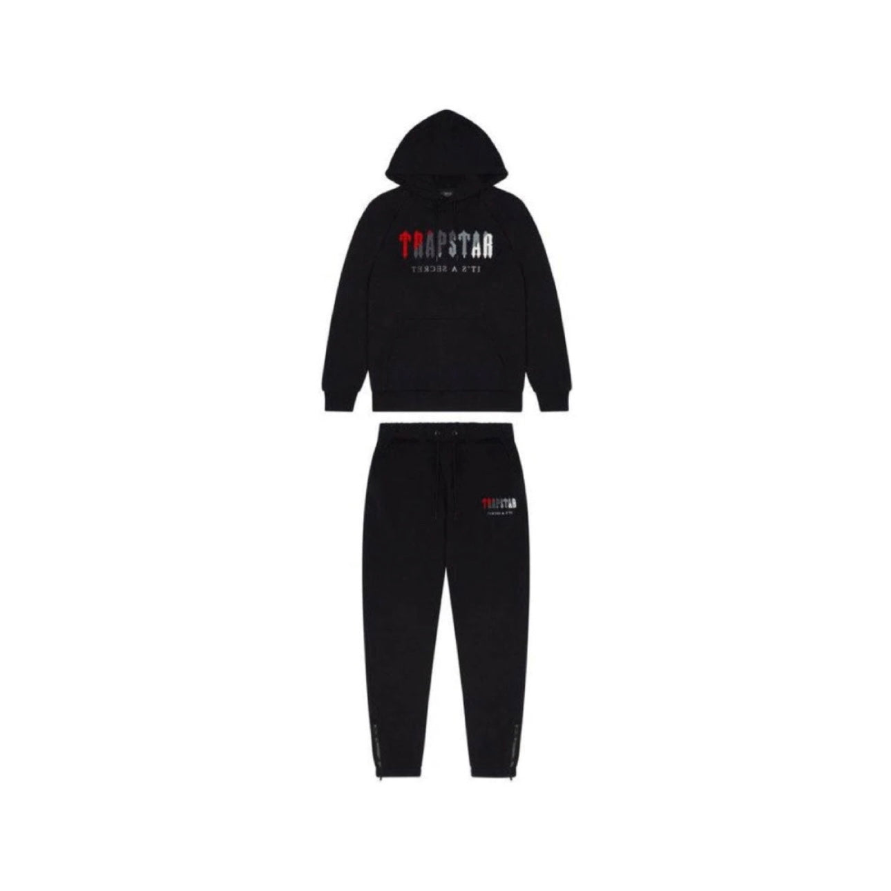 Trapstar Chenille Decoded Tracksuit [Black/Red] – Clubbed