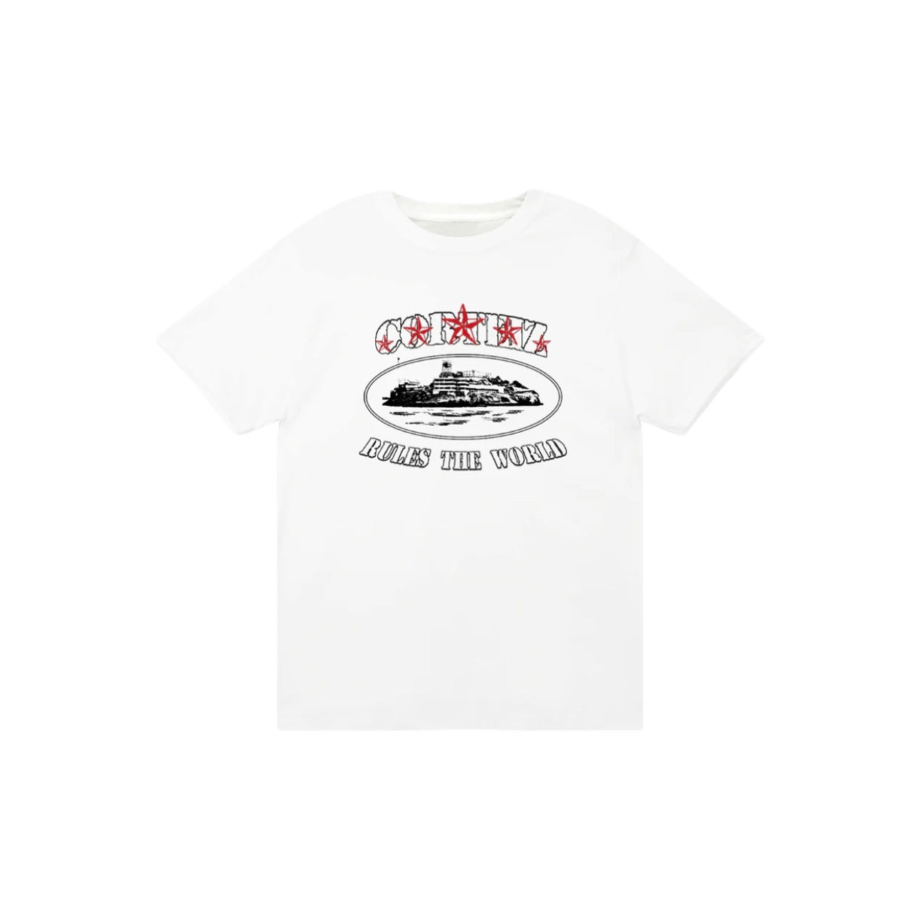 Corteiz - 5 Starz Alcatraz Tee - White