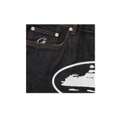 Corteiz - Alcatraz Denim Shorts [ Washed Black ]