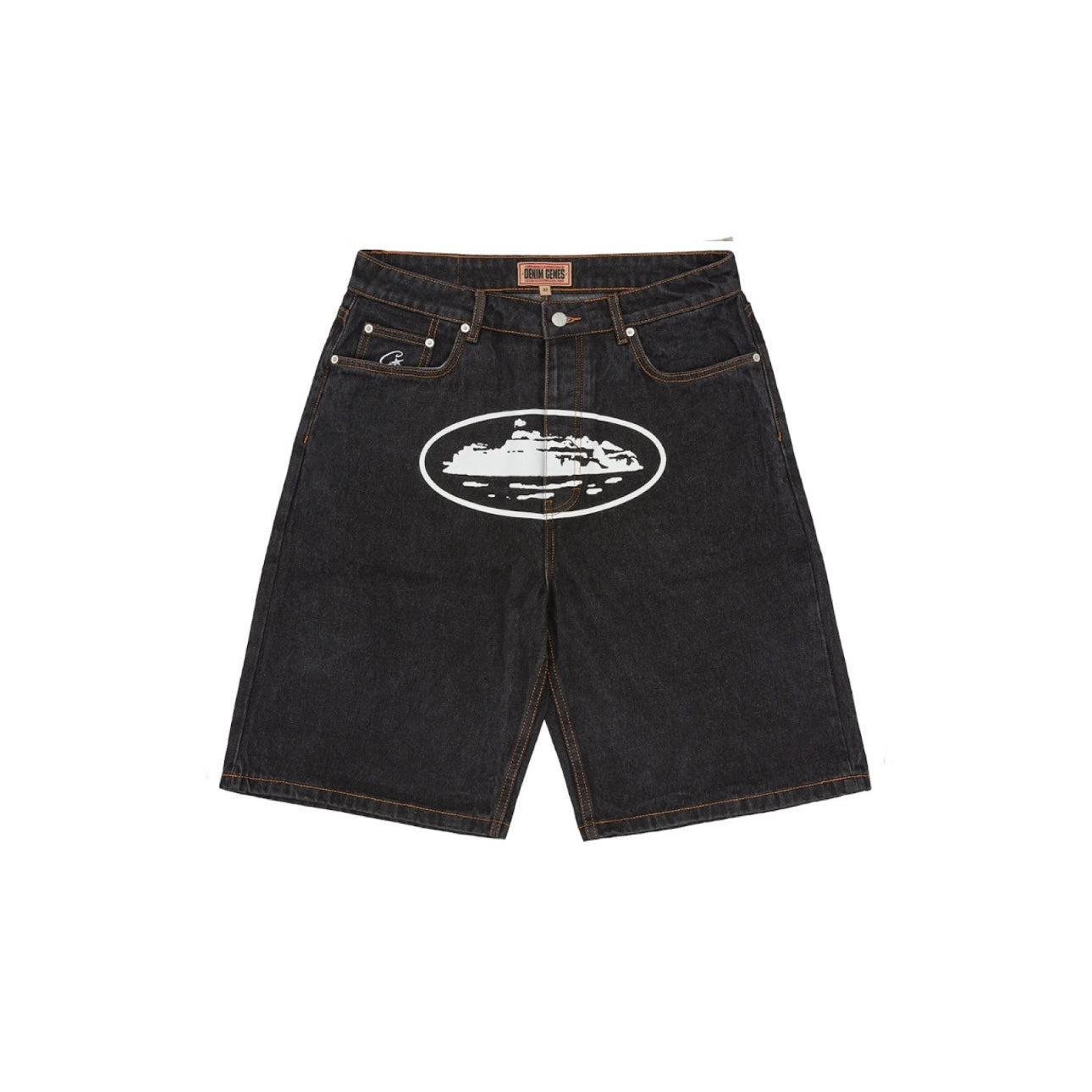Corteiz - Alcatraz Denim Shorts [ Washed Black ]